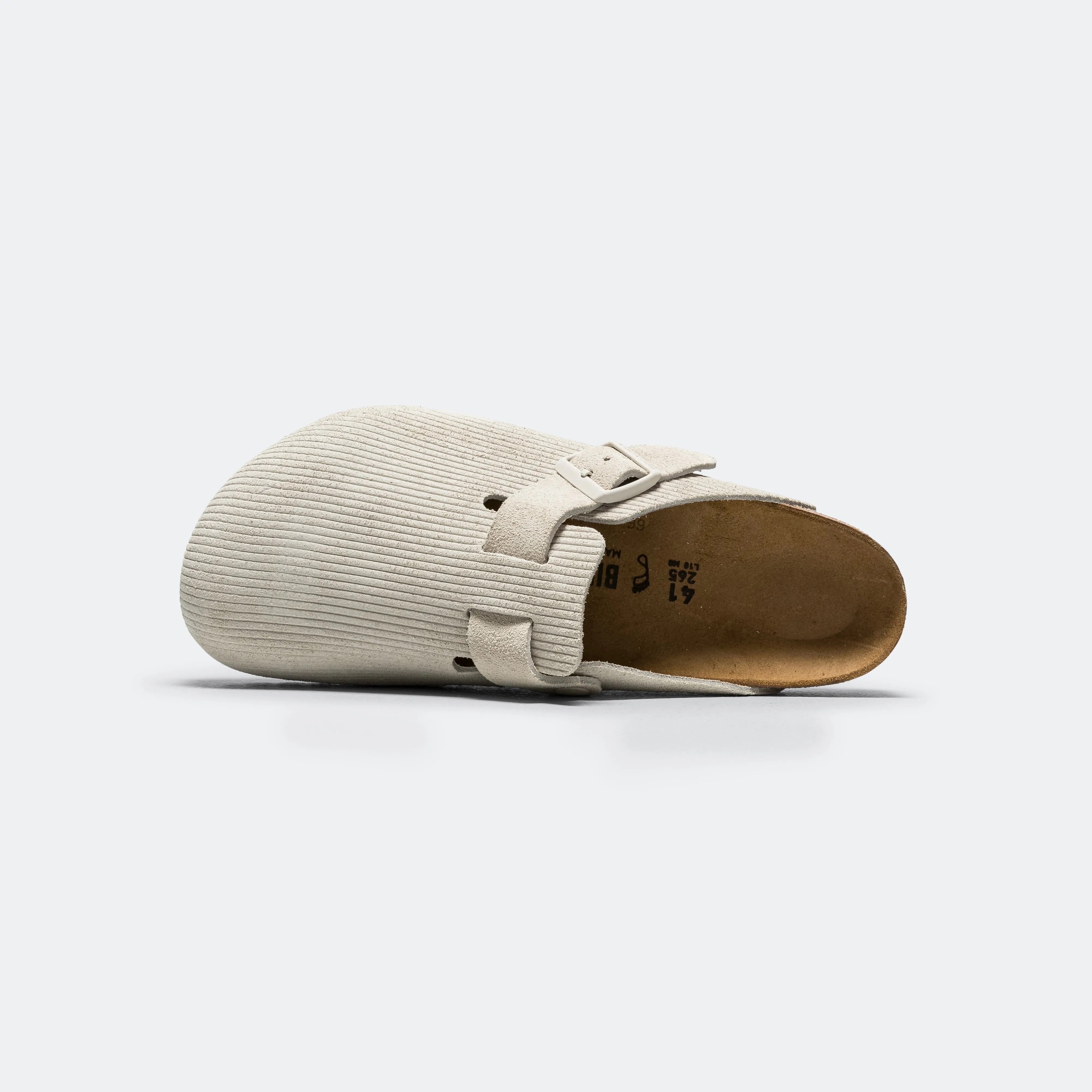 Boston - Corduroy Embossed Antique White Suede