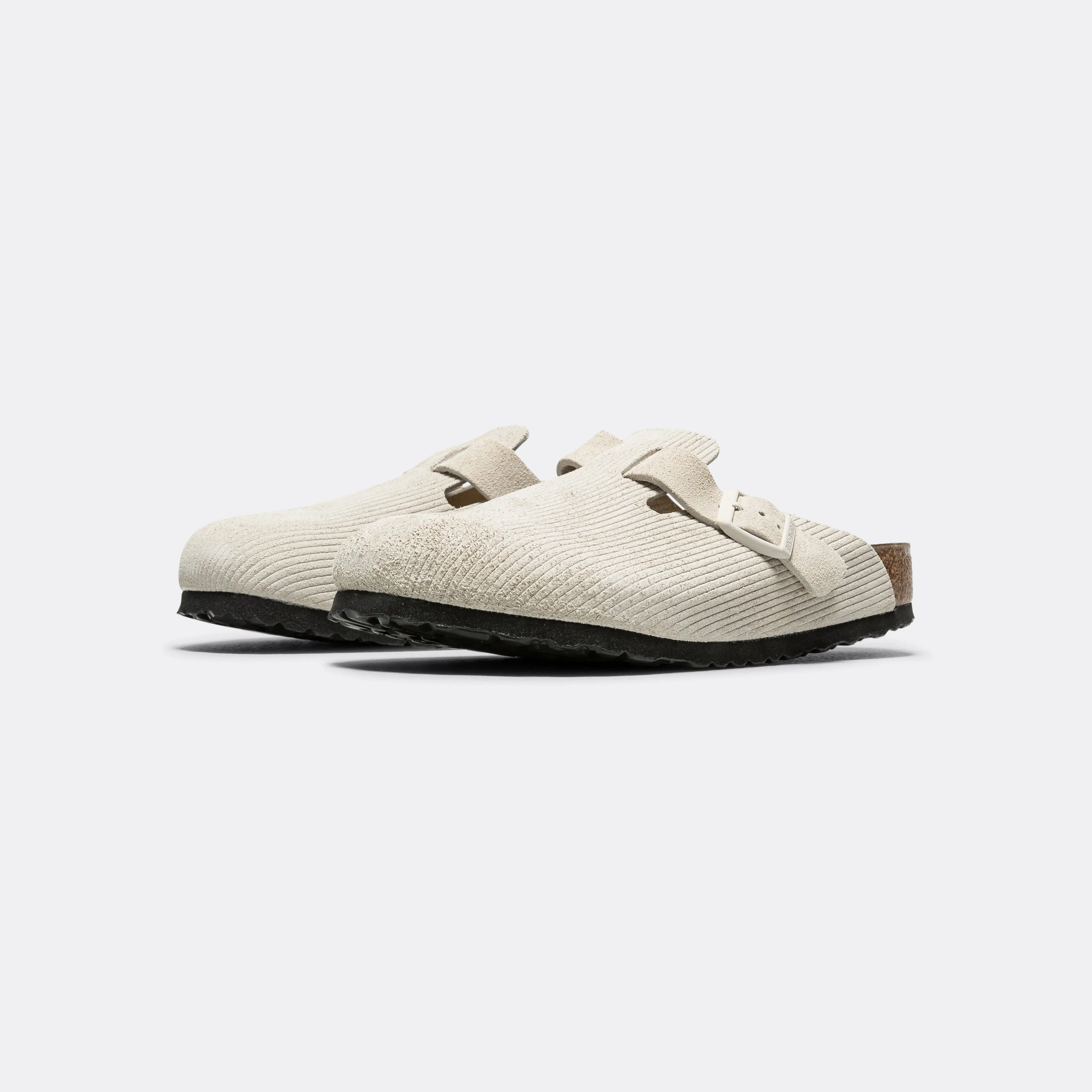 Boston - Corduroy Embossed Antique White Suede