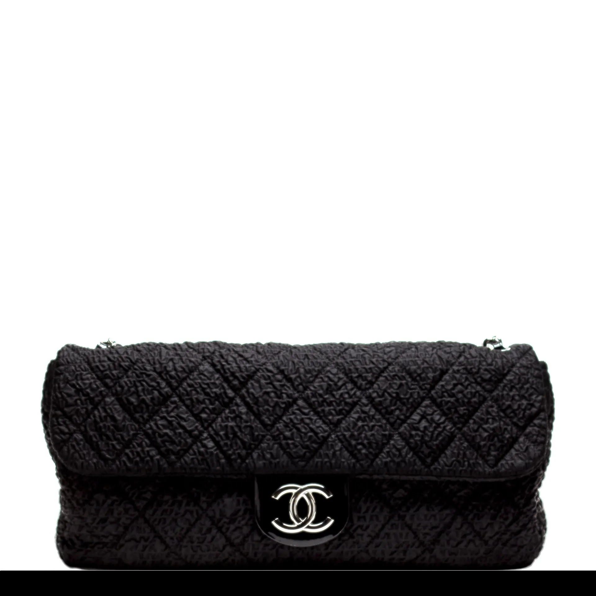 Chanel Classic Flap XL Large Plush Textured Black Microfiber Nylon Shoulder Bag