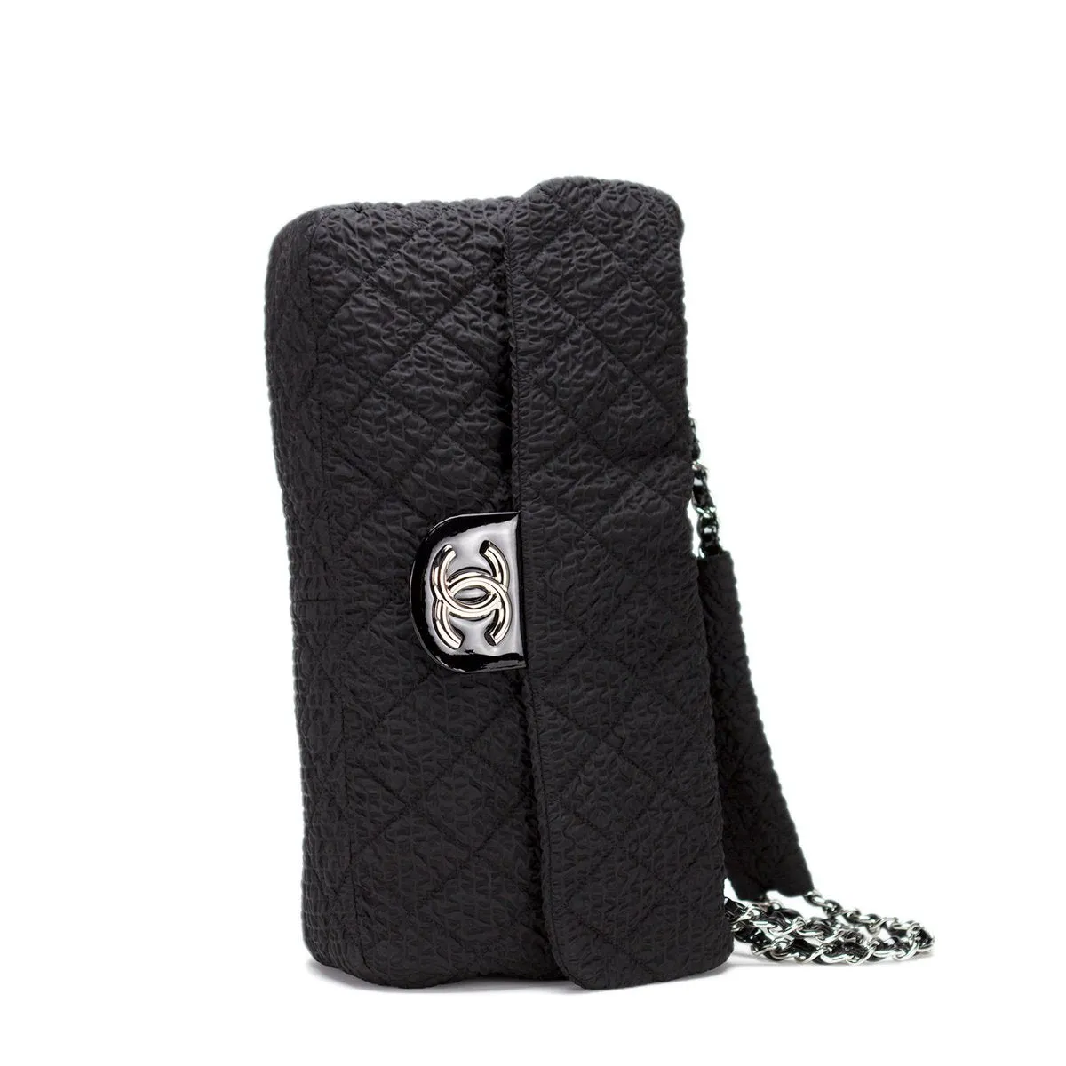 Chanel Classic Flap XL Large Plush Textured Black Microfiber Nylon Shoulder Bag