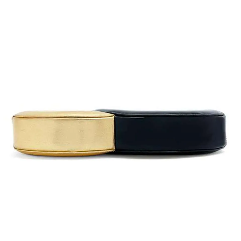 Chanel Minaudire Double Circle 70s Style Runway Rare Black & Metallic Clutch
