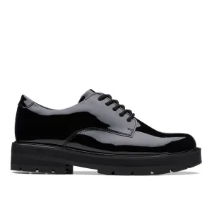 Clarks Prague Lace Youth Black Pat