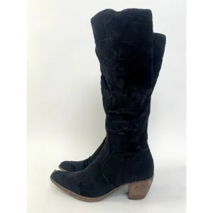 Elizabeth and James Black E-ryder Velvet Western Boots / Booties - 6.5