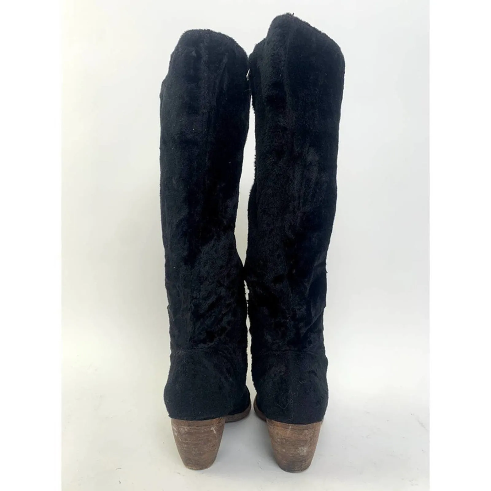 Elizabeth and James Black E-ryder Velvet Western Boots / Booties - 6.5