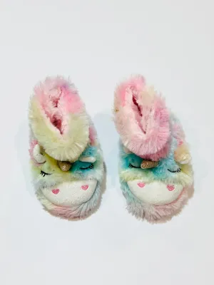 Fluffy unicorn slippers - Size 4