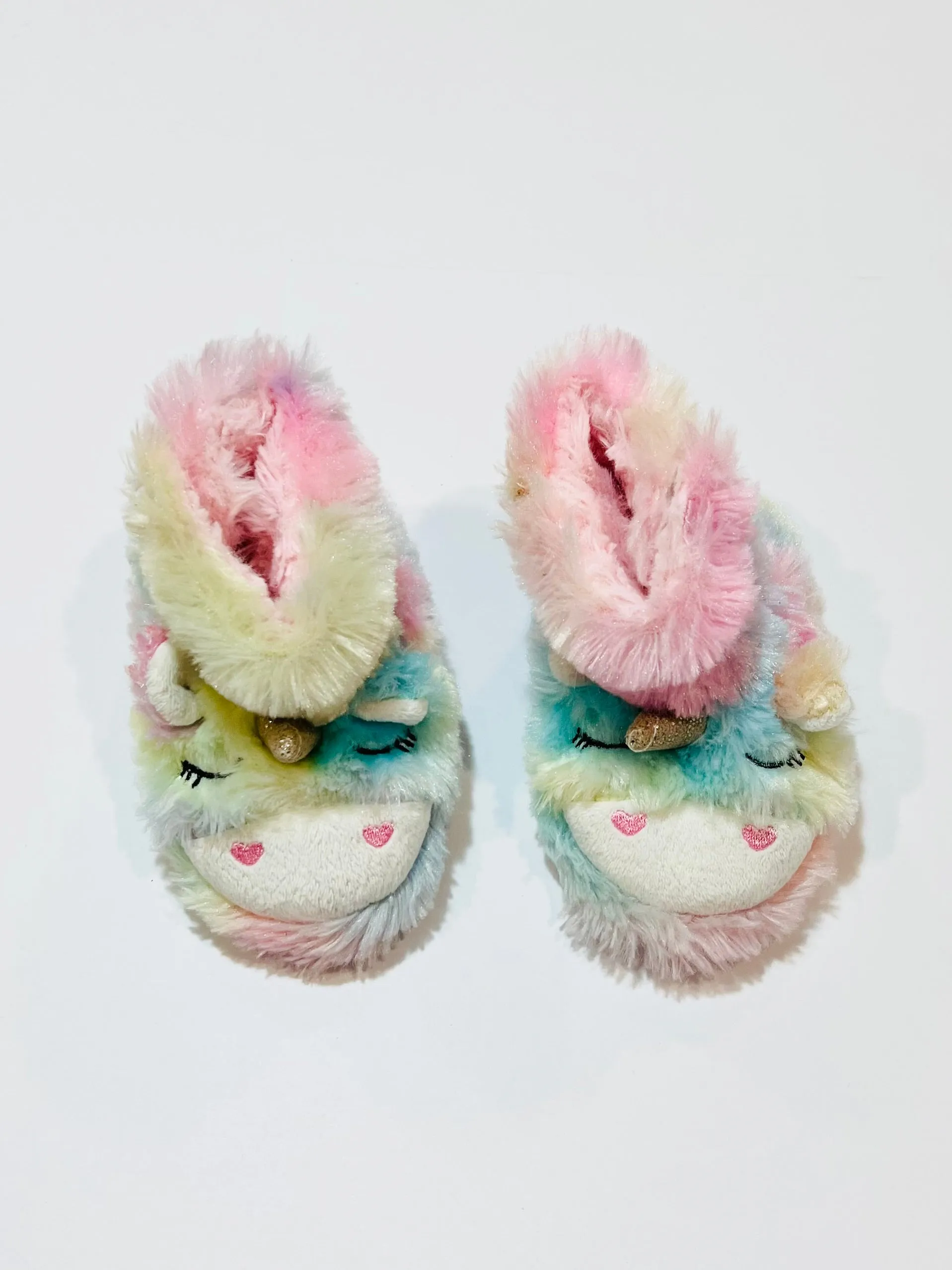 Fluffy unicorn slippers - Size 4