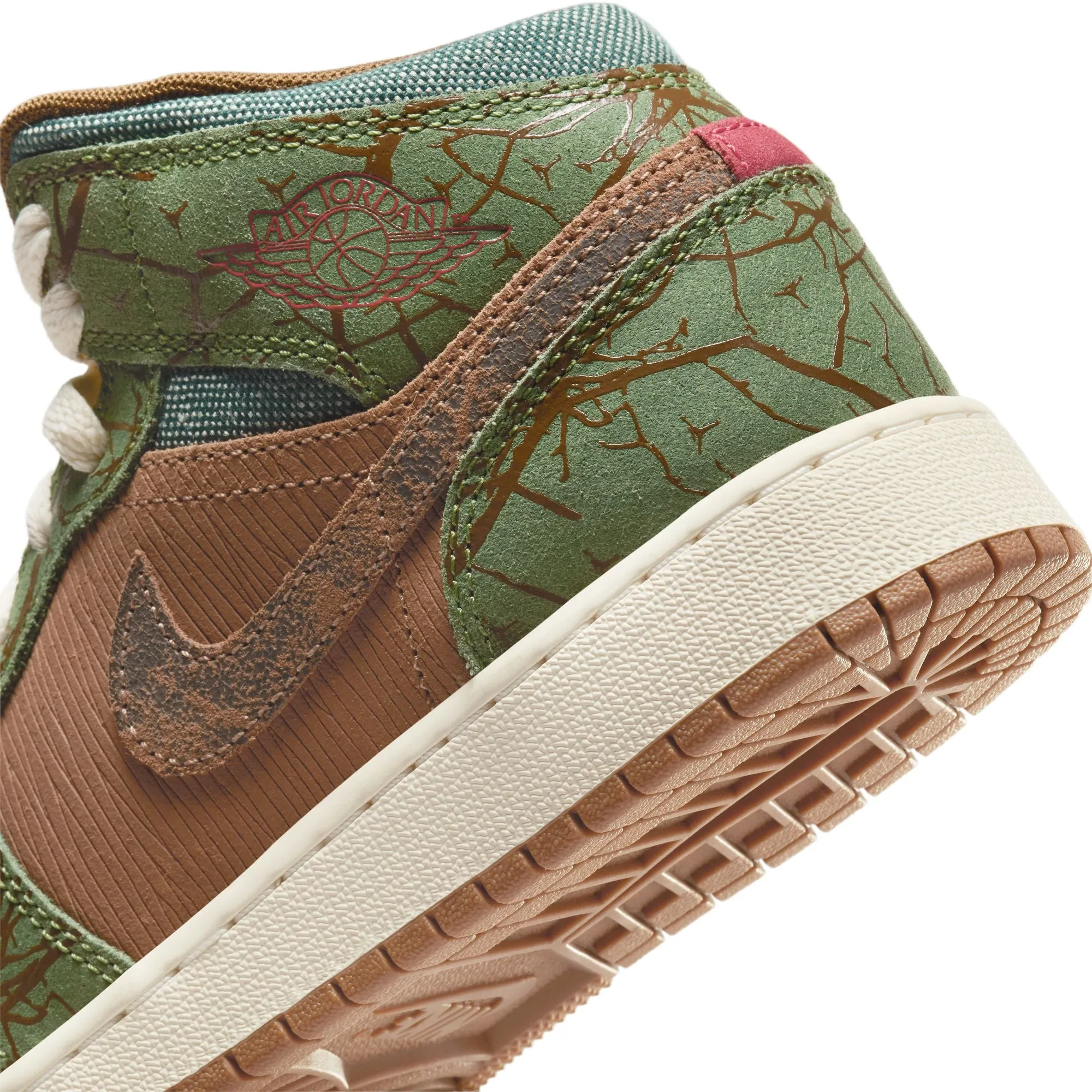 Grade School Air Jordan 1 Mid Sneaker School Archaeo Brown/Light Olive-Treeline FQ8101-200