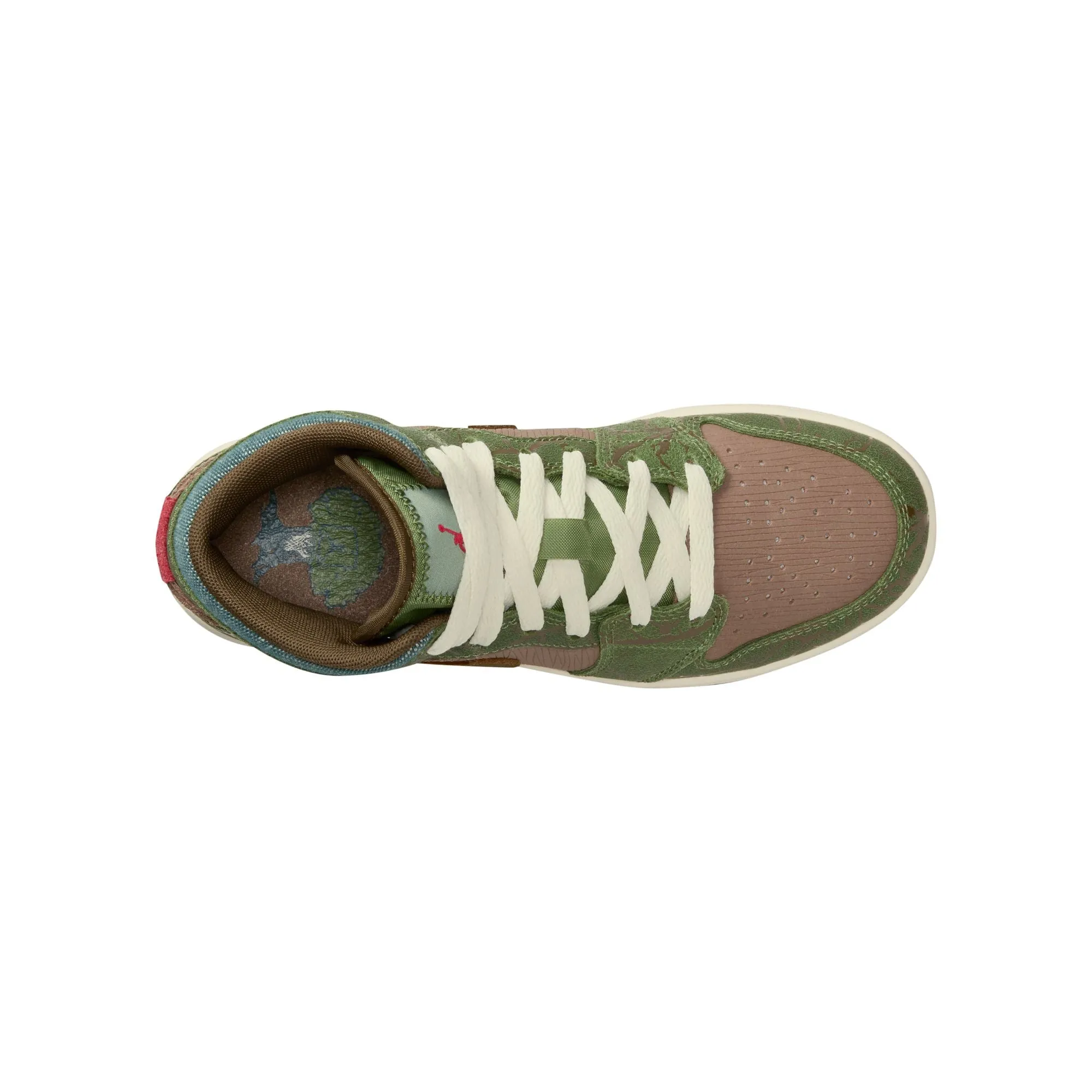 Grade School Air Jordan 1 Mid Sneaker School Archaeo Brown/Light Olive-Treeline FQ8101-200