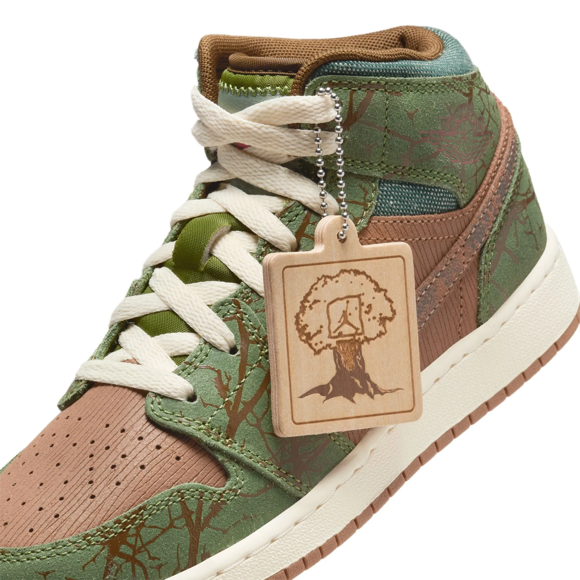 Grade School Air Jordan 1 Mid Sneaker School Archaeo Brown/Light Olive-Treeline FQ8101-200