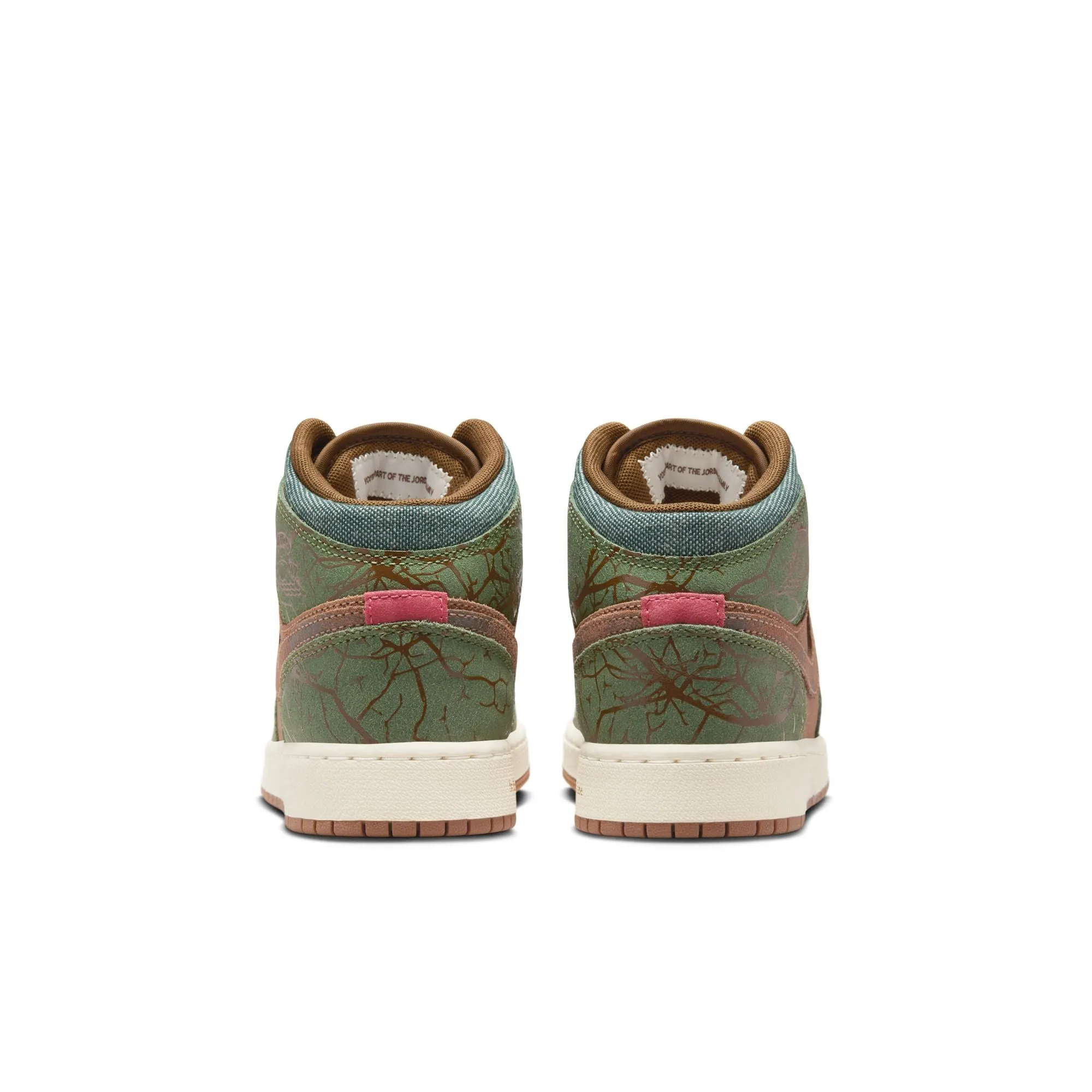 Grade School Air Jordan 1 Mid Sneaker School Archaeo Brown/Light Olive-Treeline FQ8101-200
