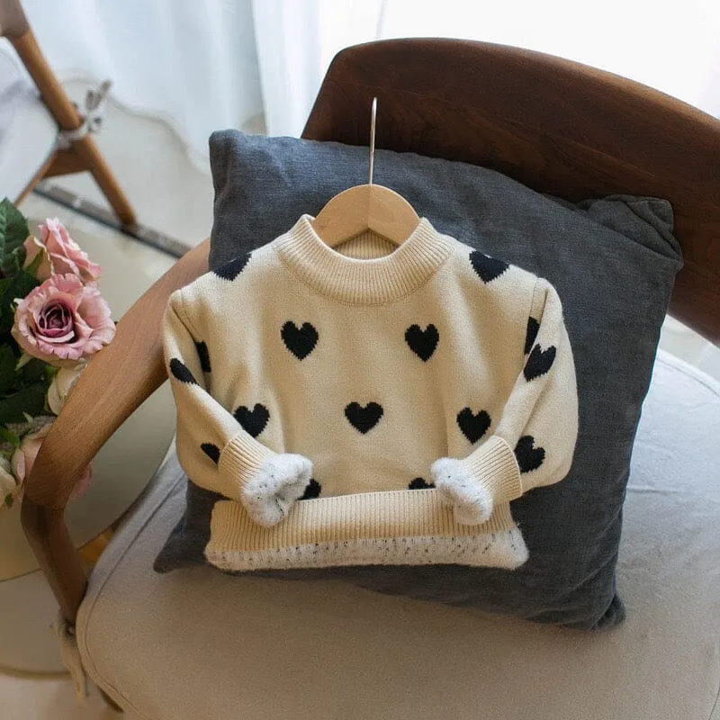 Heart Shaped Winter Plush Sweater