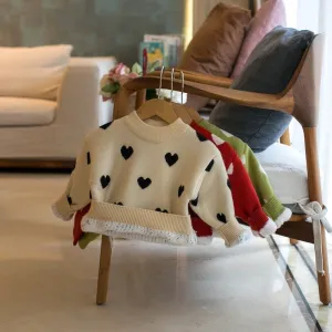 Heart Shaped Winter Plush Sweater