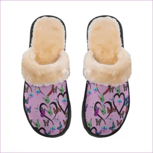 Kids Butterfly Love Home Plush Slippers