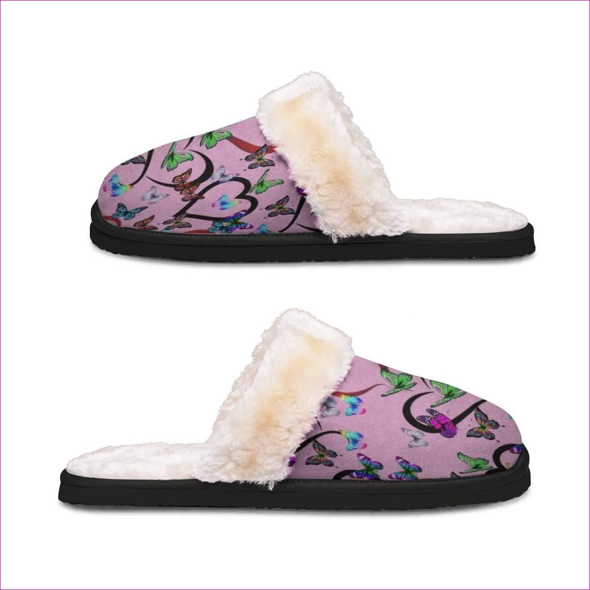 Kids Butterfly Love Home Plush Slippers