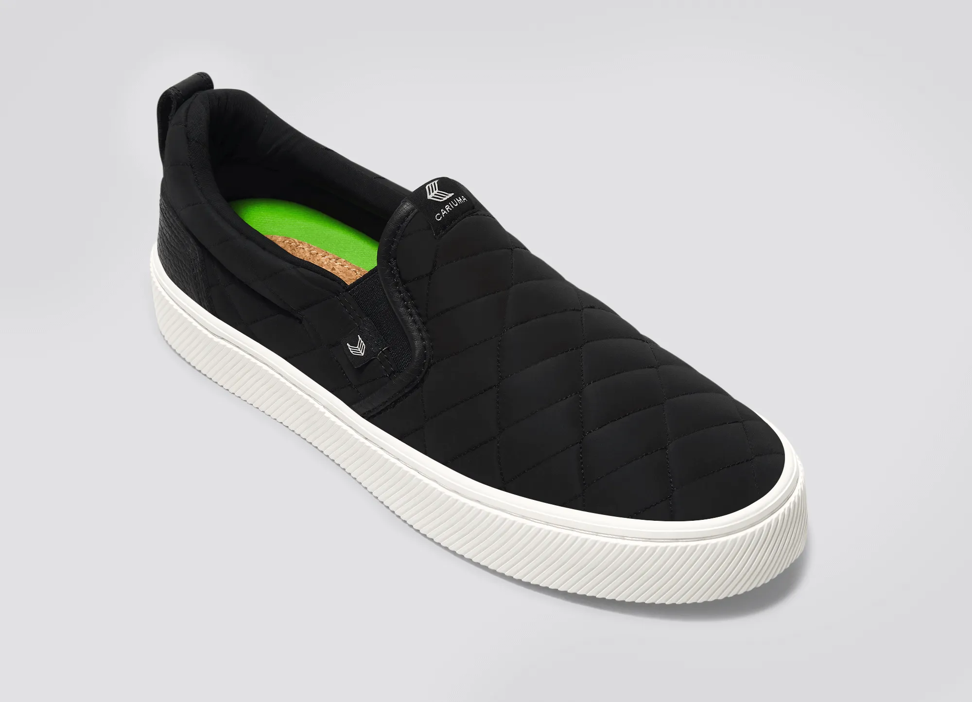 SLIP-ON Quilt Black Premium Leather Sneaker Men