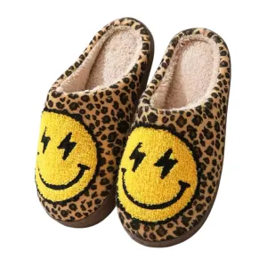 Smiley Leopard Slippers