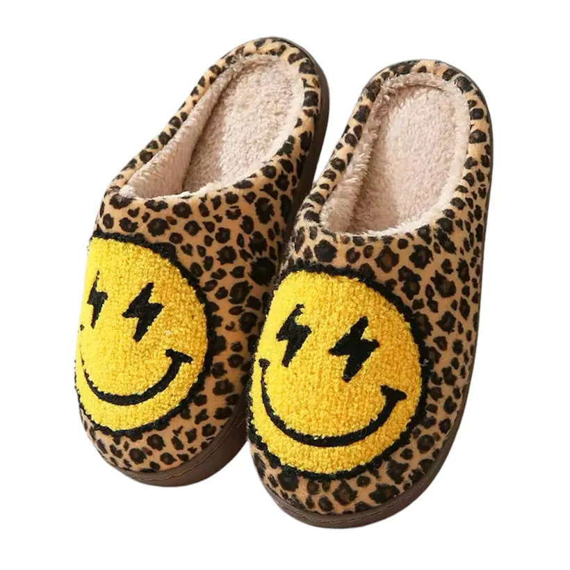 Smiley Leopard Slippers