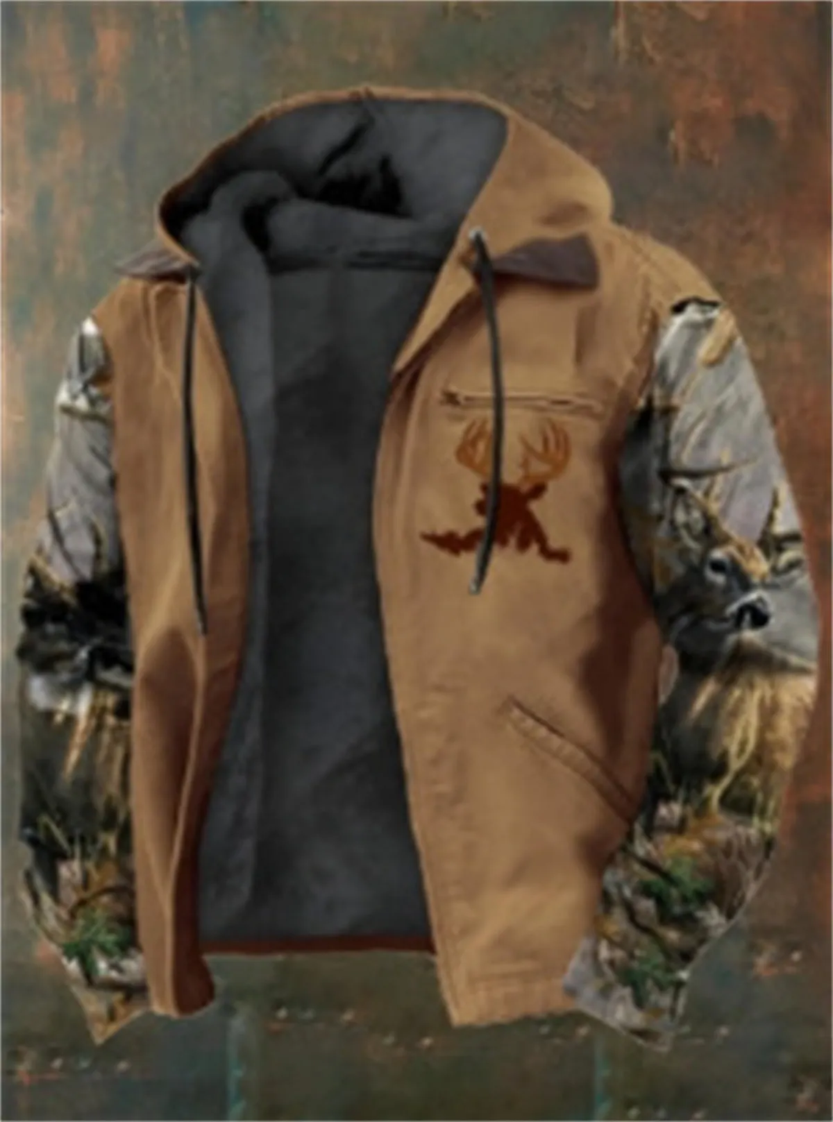 Thick Fleece-lined Velvet Jacket With Pockets