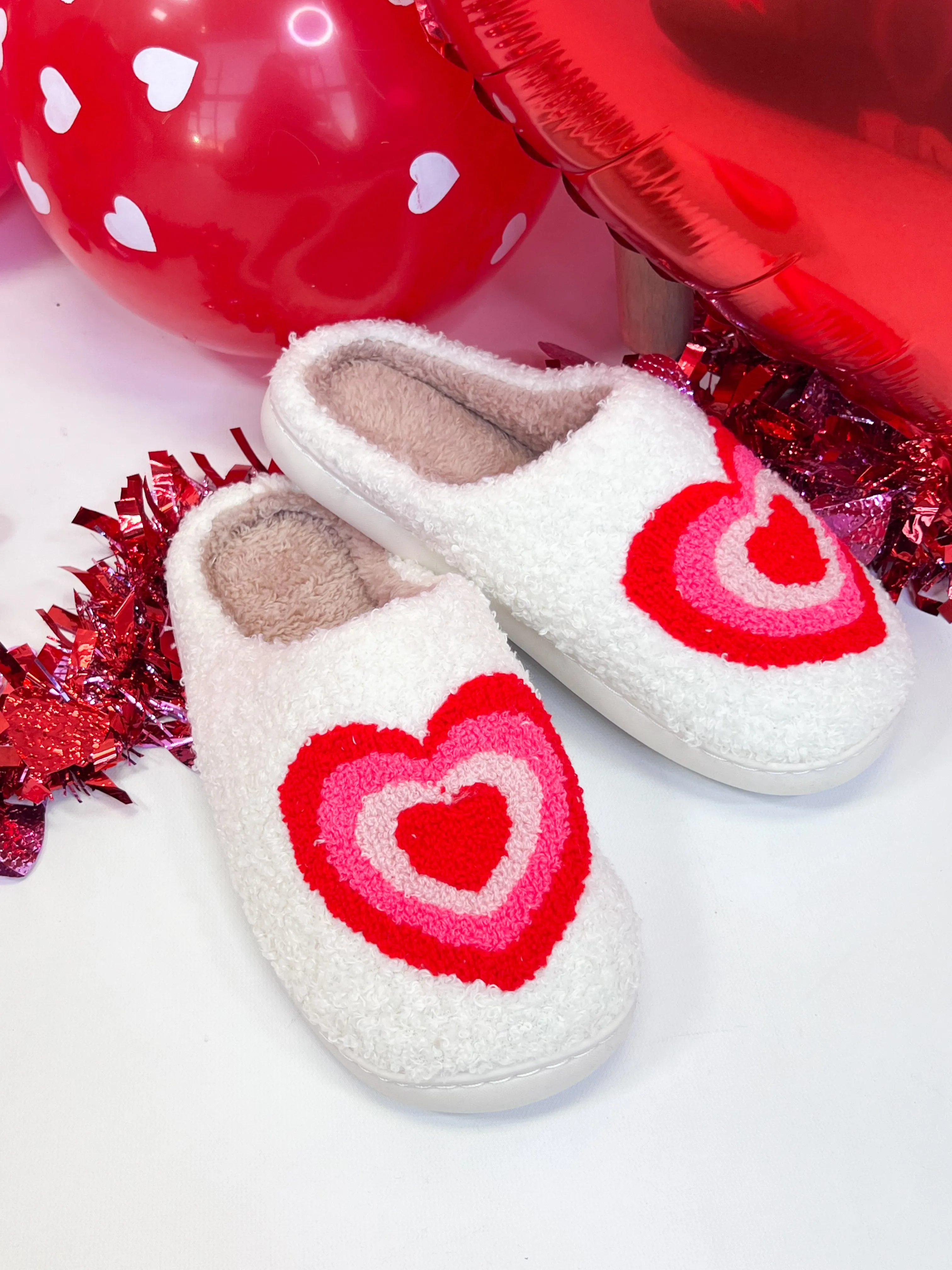 Tiana - Red & Pink Heart Slippers