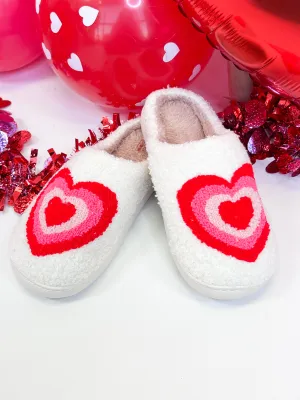 Tiana - Red & Pink Heart Slippers