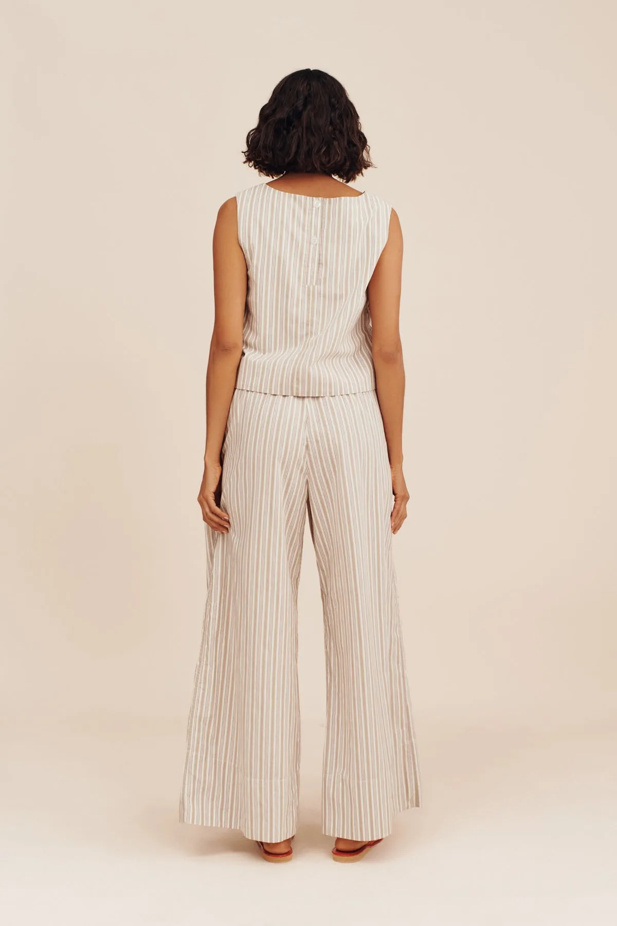 VIVIAN PANT - BEIGE STRIPE
