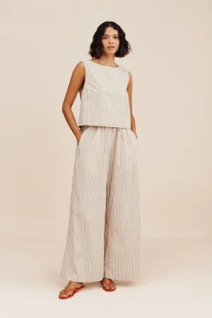 VIVIAN PANT - BEIGE STRIPE