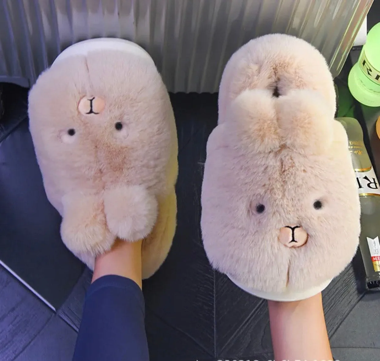 Winter Warm Shoes Plush Lining Indoor Slippers Couples Platform Heel High Top Snow Boots